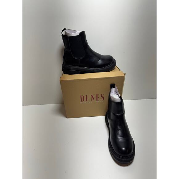 Dunes Shoes - Dunes Memory Foam Chunky Black Ankle Boots Size 8W Women’s New In Box